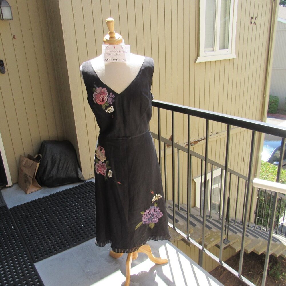 #185  NWT WOMEN'S 2-PIECE LINEN DRESS BY PLAZA SOUTH  (SIZE 16W)